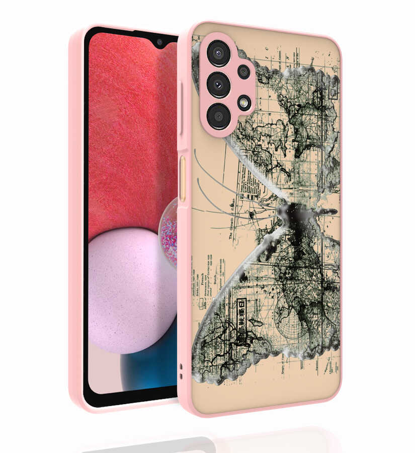 Galaxy A13 4G Kılıf Desenli Kamera Korumalı Parlak Zore Nora Kapak NO4