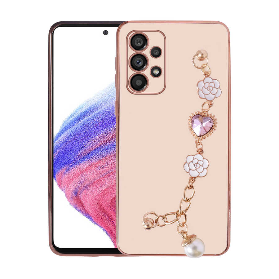 Galaxy A13 4G Kılıf El Tutamaçlı Kamera Korumalı Zore Taka Silikon Kapak Beyaz