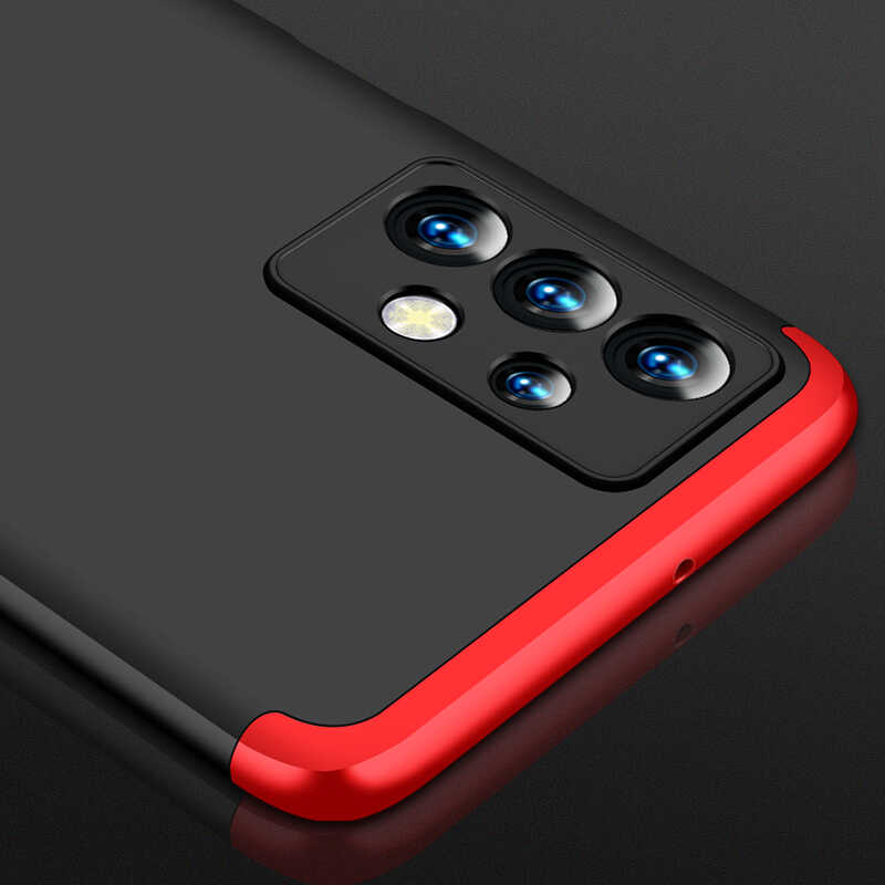 Galaxy A13 4G Kılıf Zore Ays Kapak Siyah-Kırmızı