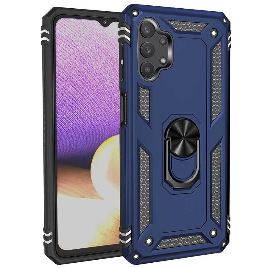Galaxy A13 4G Kılıf Zore Vega Kapak Mavi
