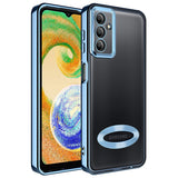 Galaxy A14 Kılıf Kamera Korumalı Logo Gösteren Zore Omega Kapak Sierra Mavi