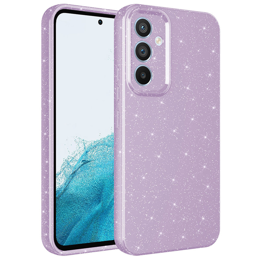 Galaxy A14 Kılıf Kamera Korumalı Simli Lüks Zore Koton Kapak Gümüş