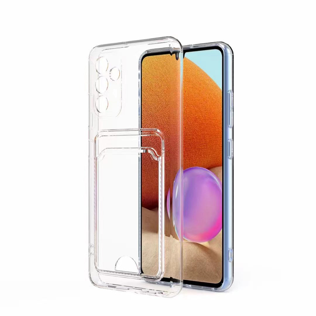 Galaxy A14 Kılıf Kartlıklı Şeffaf Zore Setra Clear Silikon Kapak Renksiz