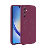 Galaxy A14 Kılıf M-safe Şarj Özellikli Zore Meta Kapak Mürdüm