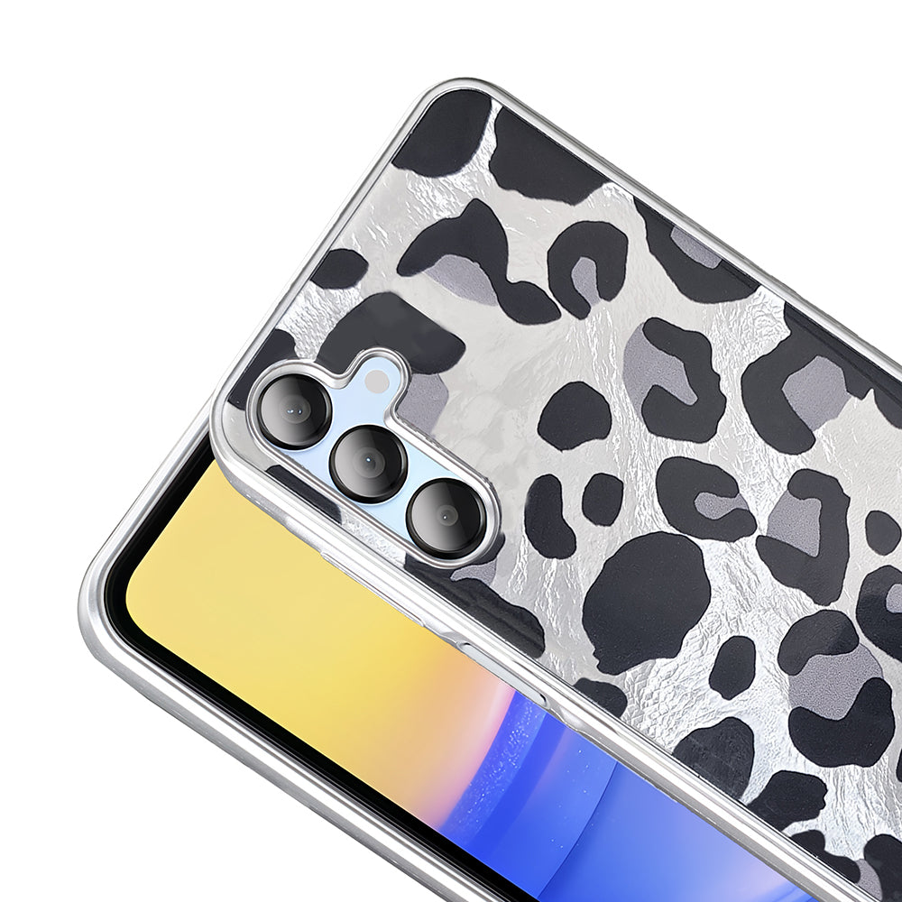 Galaxy A15 Kılıf Desenli Zore Mep Kapak Gri Leopar