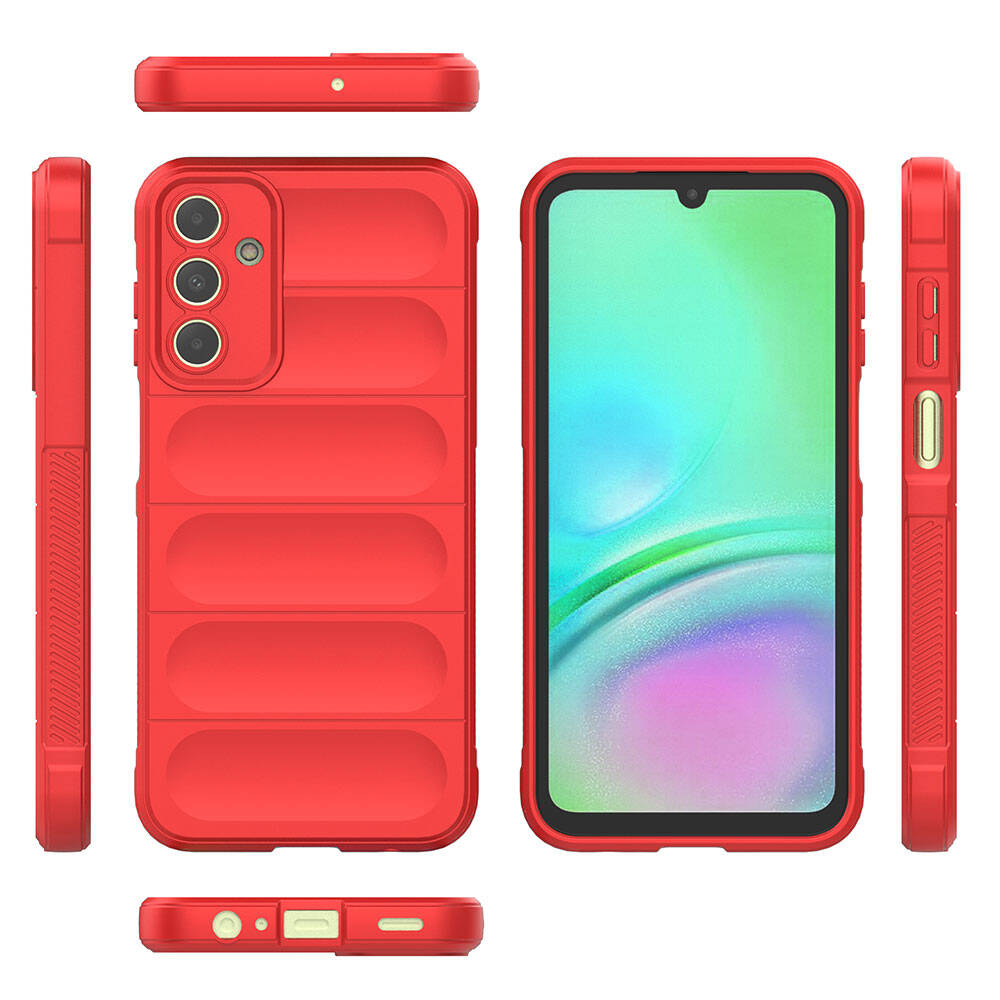 Galaxy A15 Kılıf Esnek TPU Oyuklu Arka Yüzey Tasarımlı Zore Etnik Silikon Kapak Kırmızı