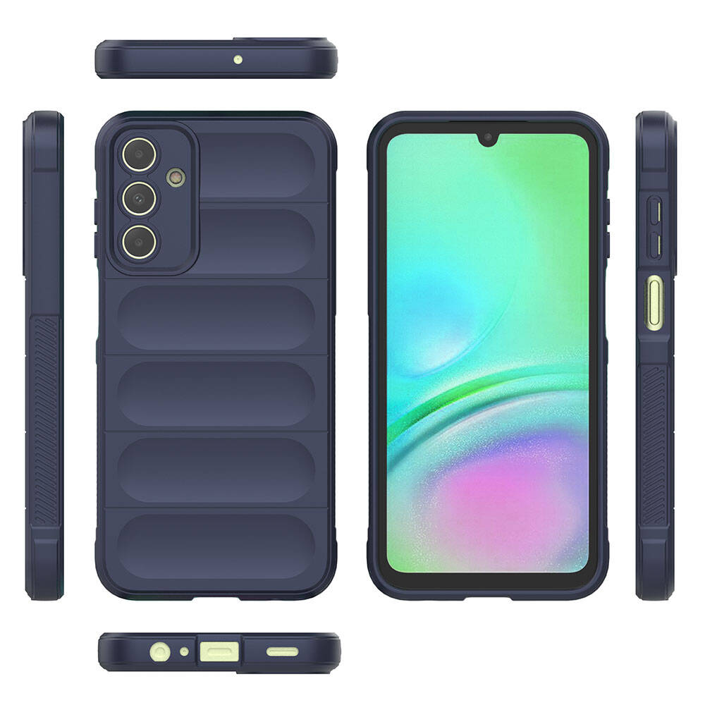 Galaxy A15 Kılıf Esnek TPU Oyuklu Arka Yüzey Tasarımlı Zore Etnik Silikon Kapak Koyu Yeşil