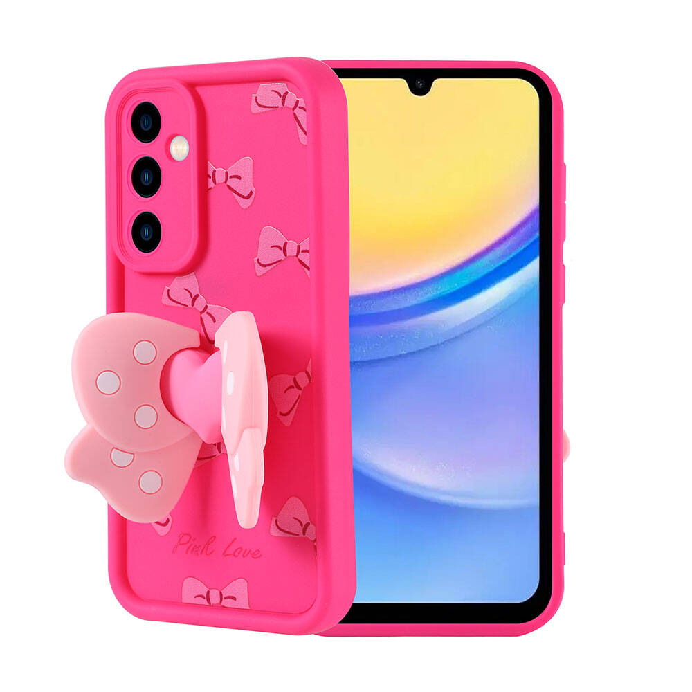 Galaxy A15 Kılıf Kamera Korumalı Figür Tasarımlı Zore Kapya Kapak Koyu Kahve