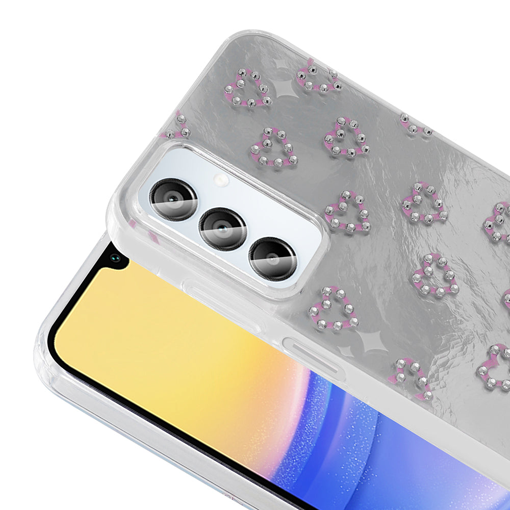 Galaxy A15 Kılıf Kamera Korumalı Figürlü Zore Ponti Silikon Kapak Lila
