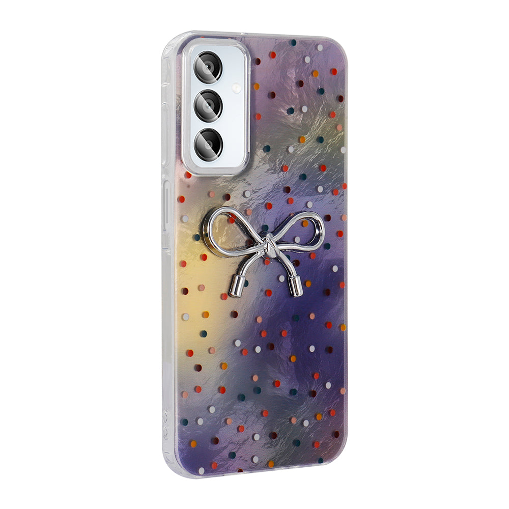 Galaxy A15 Kılıf Kamera Korumalı Figürlü Zore Ponti Silikon Kapak Lila