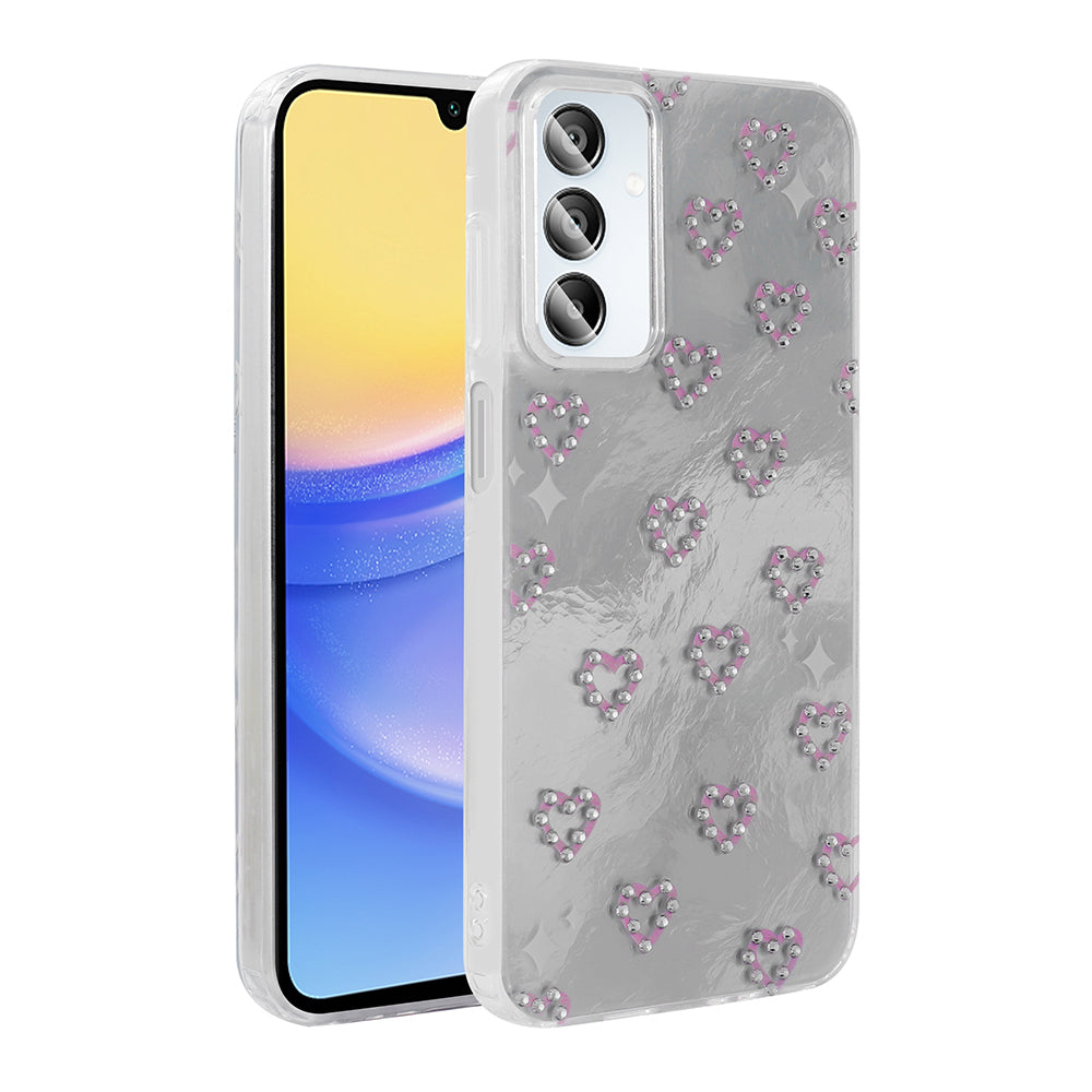 Galaxy A15 Kılıf Kamera Korumalı Figürlü Zore Ponti Silikon Kapak Beyaz