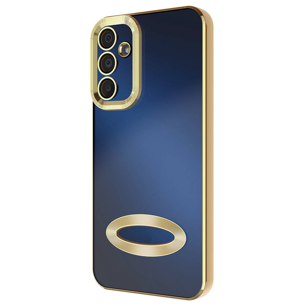 Galaxy A15 Kılıf Kamera Korumalı Logo Gösteren Zore Omega Kapak Sierra Mavi