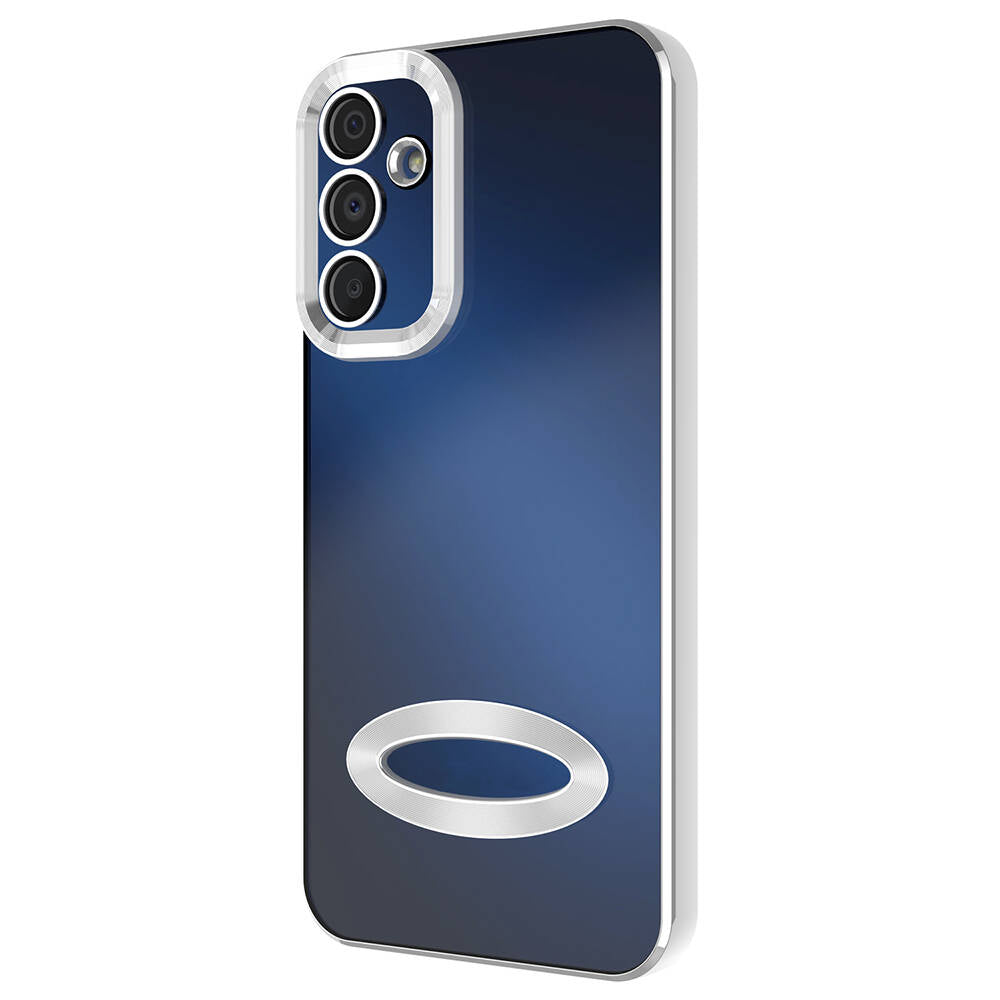 Galaxy A15 Kılıf Kamera Korumalı Logo Gösteren Zore Omega Kapak Derin Mor