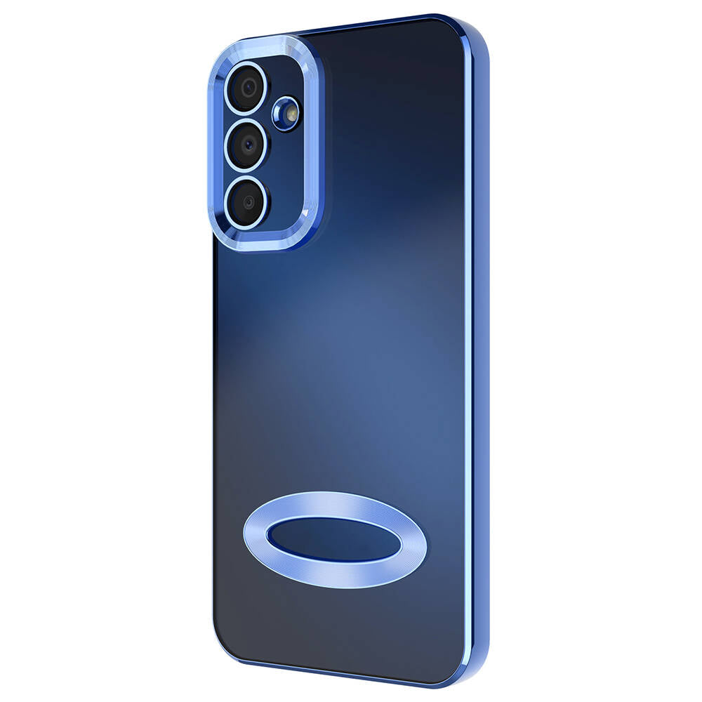 Galaxy A15 Kılıf Kamera Korumalı Logo Gösteren Zore Omega Kapak Derin Mor
