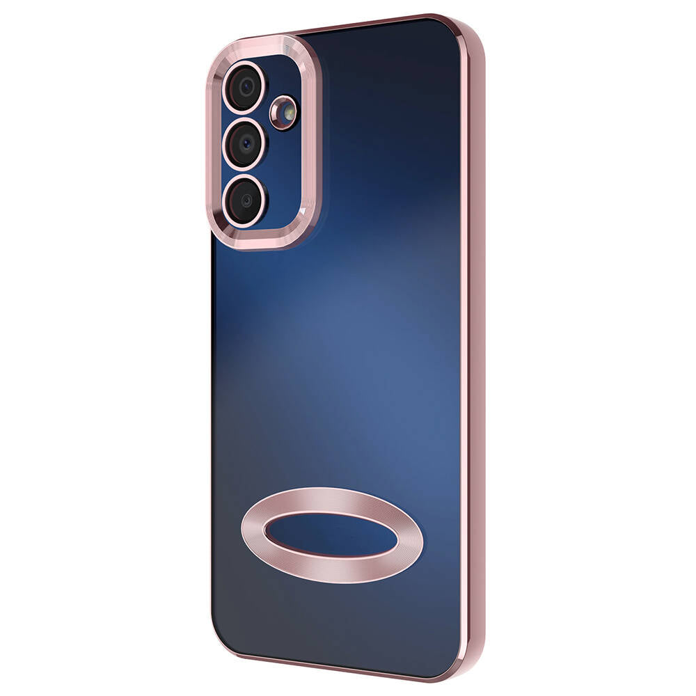 Galaxy A15 Kılıf Kamera Korumalı Logo Gösteren Zore Omega Kapak Siyah