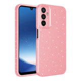 Galaxy A15 Kılıf Kamera Korumalı Simli Lüks Zore Koton Kapak Mor
