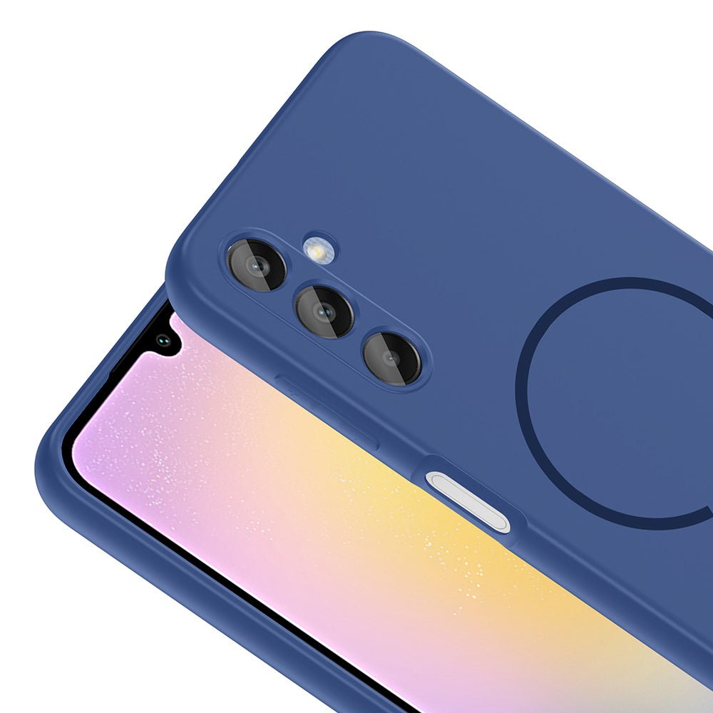 Galaxy A15 Kılıf M-safe Şarj Özellikli Zore Meta Kapak Lacivert