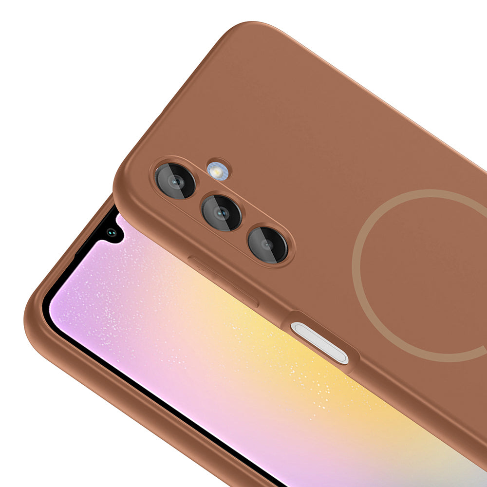 Galaxy A15 Kılıf M-safe Şarj Özellikli Zore Meta Kapak Titanyum-Gri