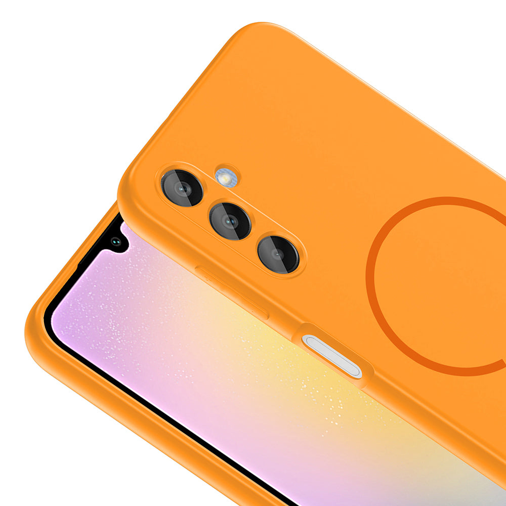 Galaxy A15 Kılıf M-safe Şarj Özellikli Zore Meta Kapak Kahverengi