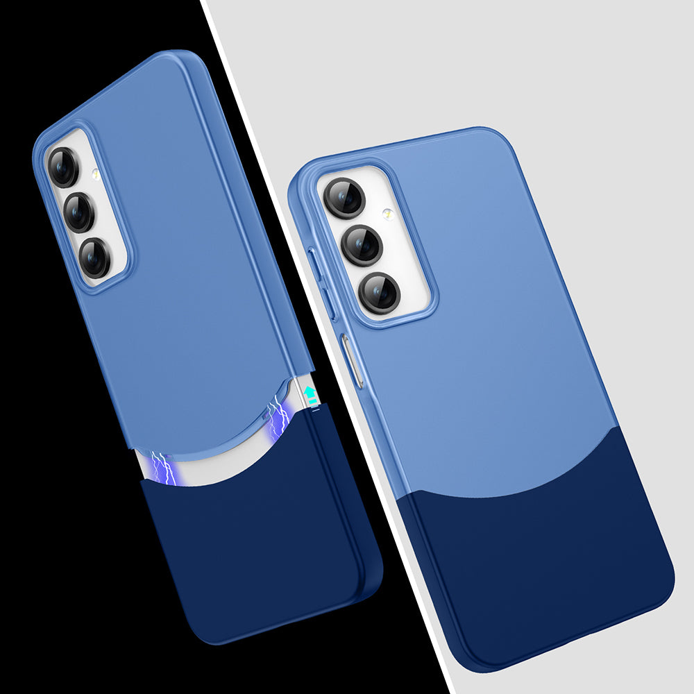 Galaxy A15 Kılıf Mıknatıslı Zore Duble Kapak Lacivert