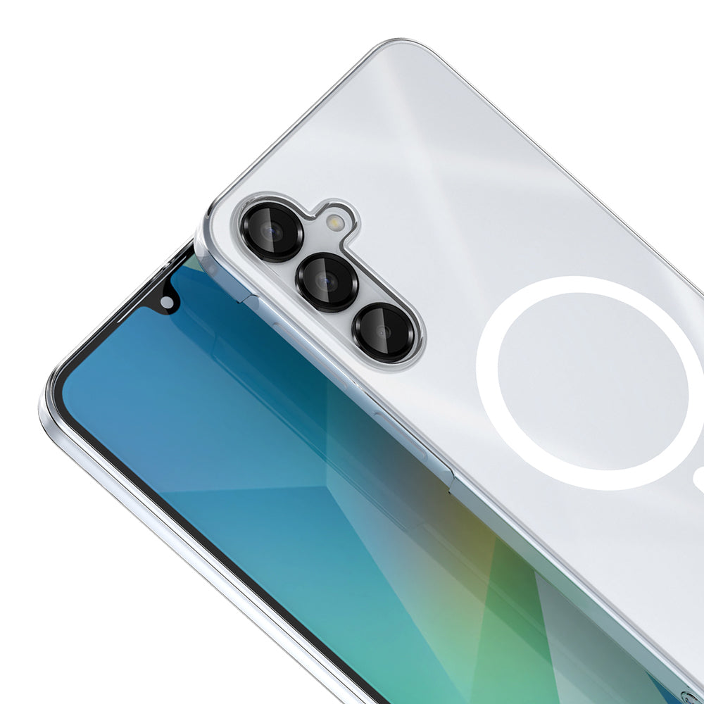 Galaxy A16 Kamera Korumalı M-Safe Şarj Özellikli Şeffaf Zore London Sert PC Kapak Şeffaf