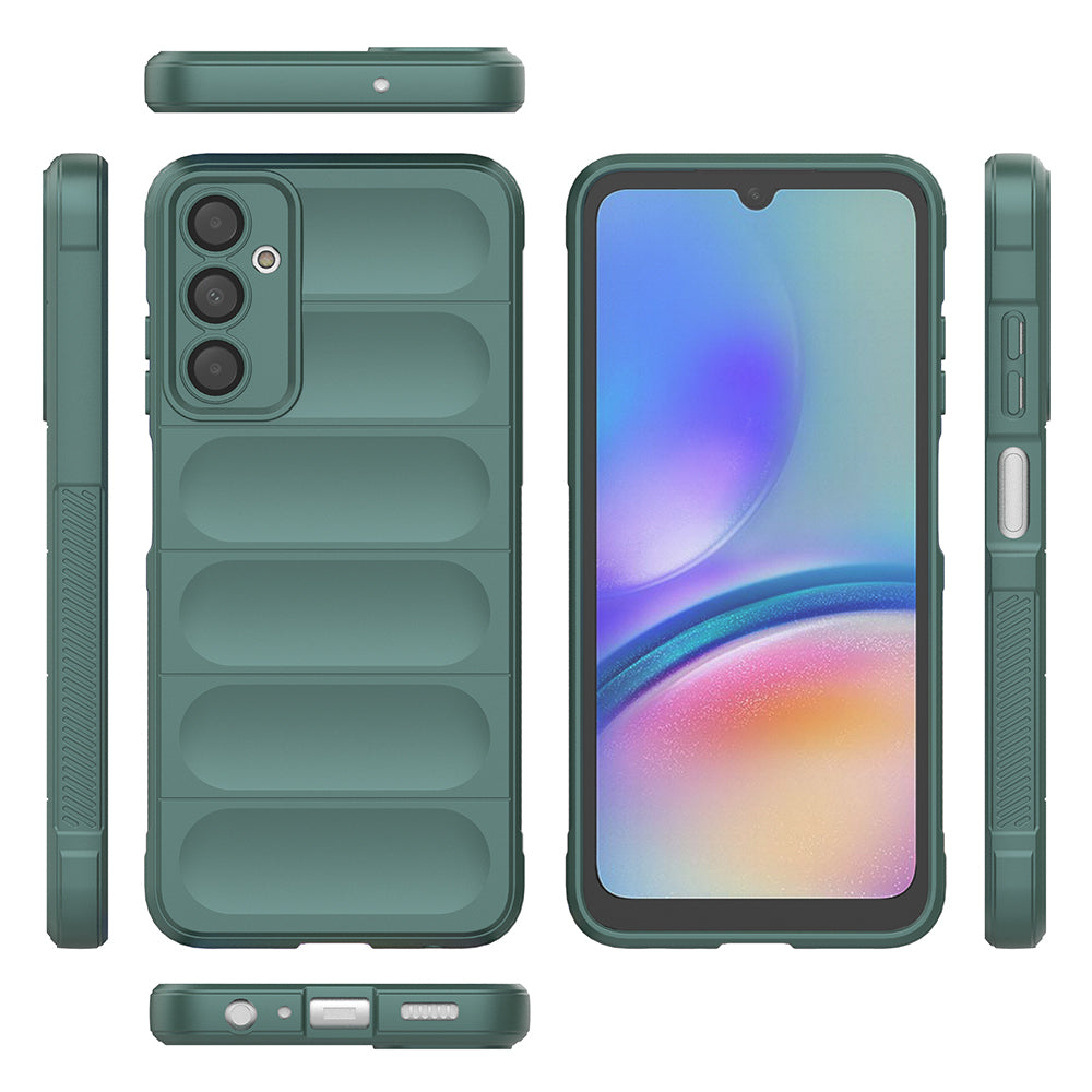 Galaxy A16 Kılıf Esnek TPU Oyuklu Arka Yüzey Tasarımlı Zore Etnik Silikon Kapak Koyu Yeşil