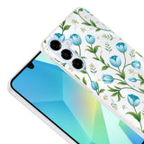 Galaxy A16 Kılıf Kamera Korumalı Desenli Zore Klip Kapak Mavi Lale