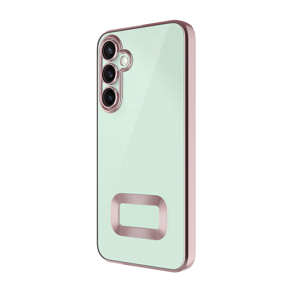 Galaxy A16 Kılıf Kamera Korumalı Logo Gösteren Zore Omega Kapak Mavi