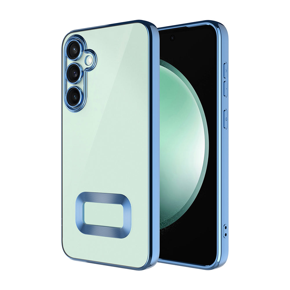 Galaxy A16 Kılıf Kamera Korumalı Logo Gösteren Zore Omega Kapak Mavi