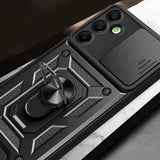 Galaxy A16 Kılıf Magnetik Standlı Kamera Korumalı Zore Sürgülü Vega Kapak Siyah