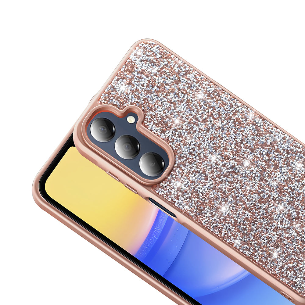 Galaxy A16 Kılıf Parlak Taşlı Tasarım Zore Pırlanta Kapak Siyah