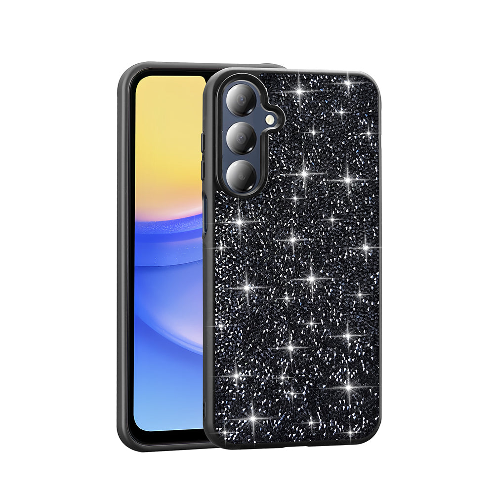 Galaxy A16 Kılıf Parlak Taşlı Tasarım Zore Pırlanta Kapak Siyah