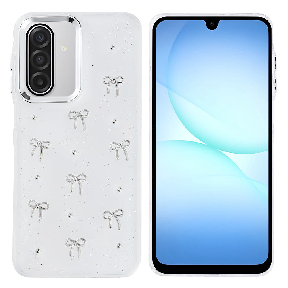 Galaxy A17 Kılıf Airbag Tasarımlı Simli Şeffaf Kutup Kapak Fiyonk