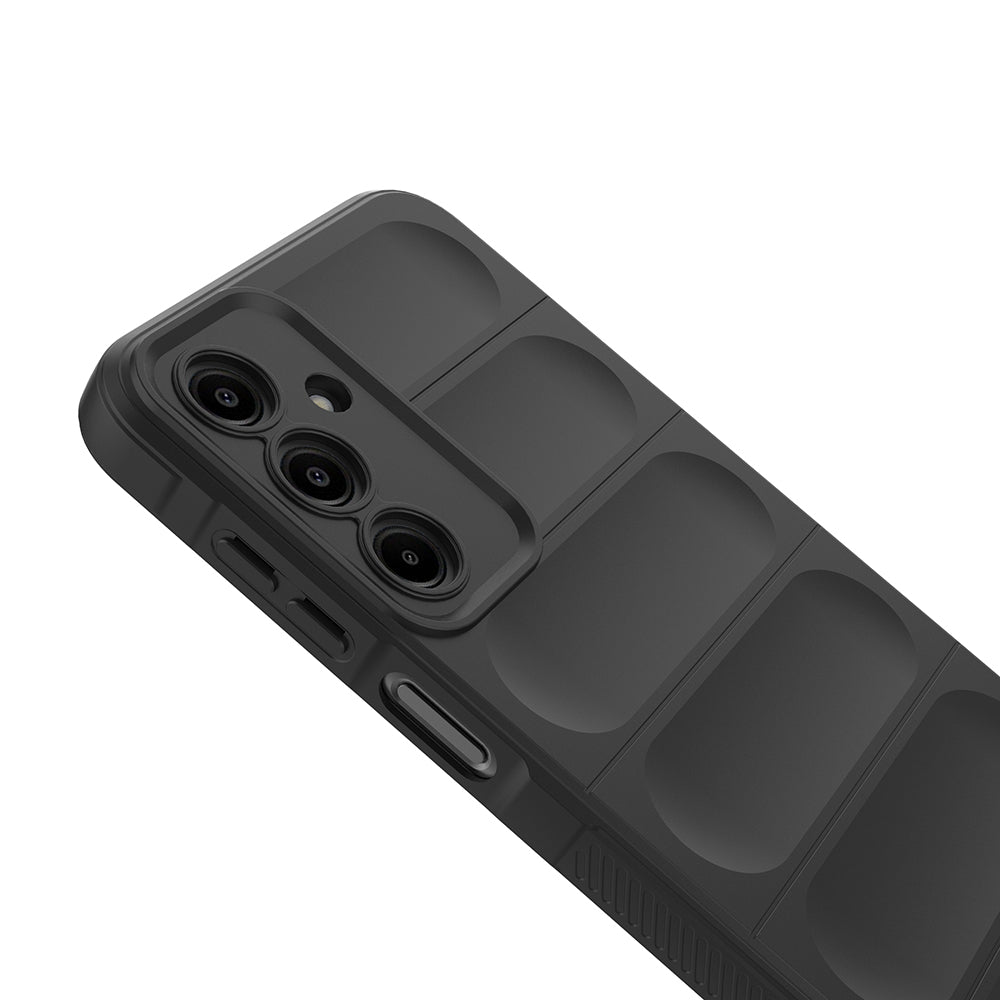 Galaxy A17 Kılıf Esnek TPU Oyuklu Arka Yüzey Tasarımlı Zore Etnik Silikon Kapak Siyah