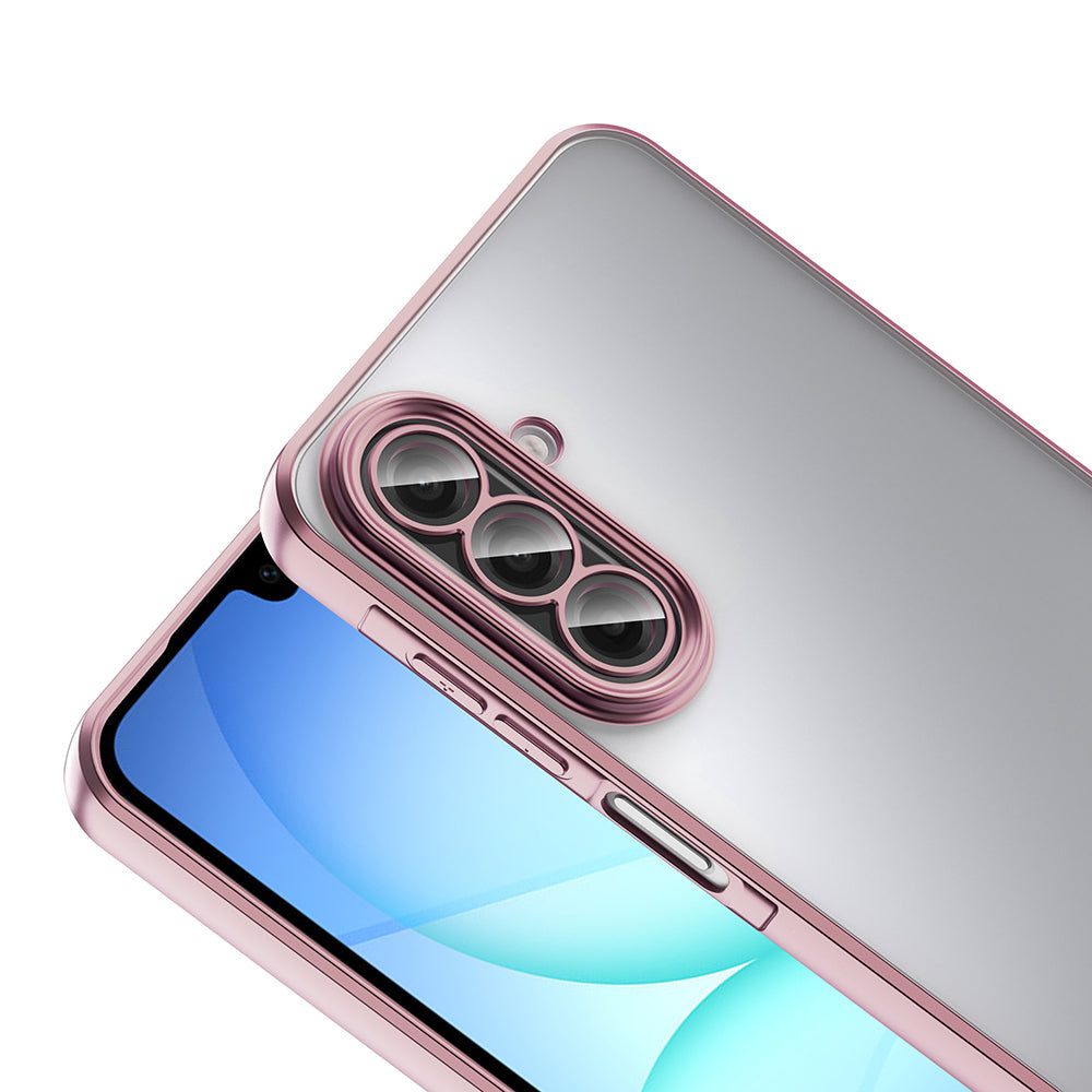 Galaxy A17 Kılıf Kamera Korumalı Logo Gösteren Zore Omega Kapak Gümüş