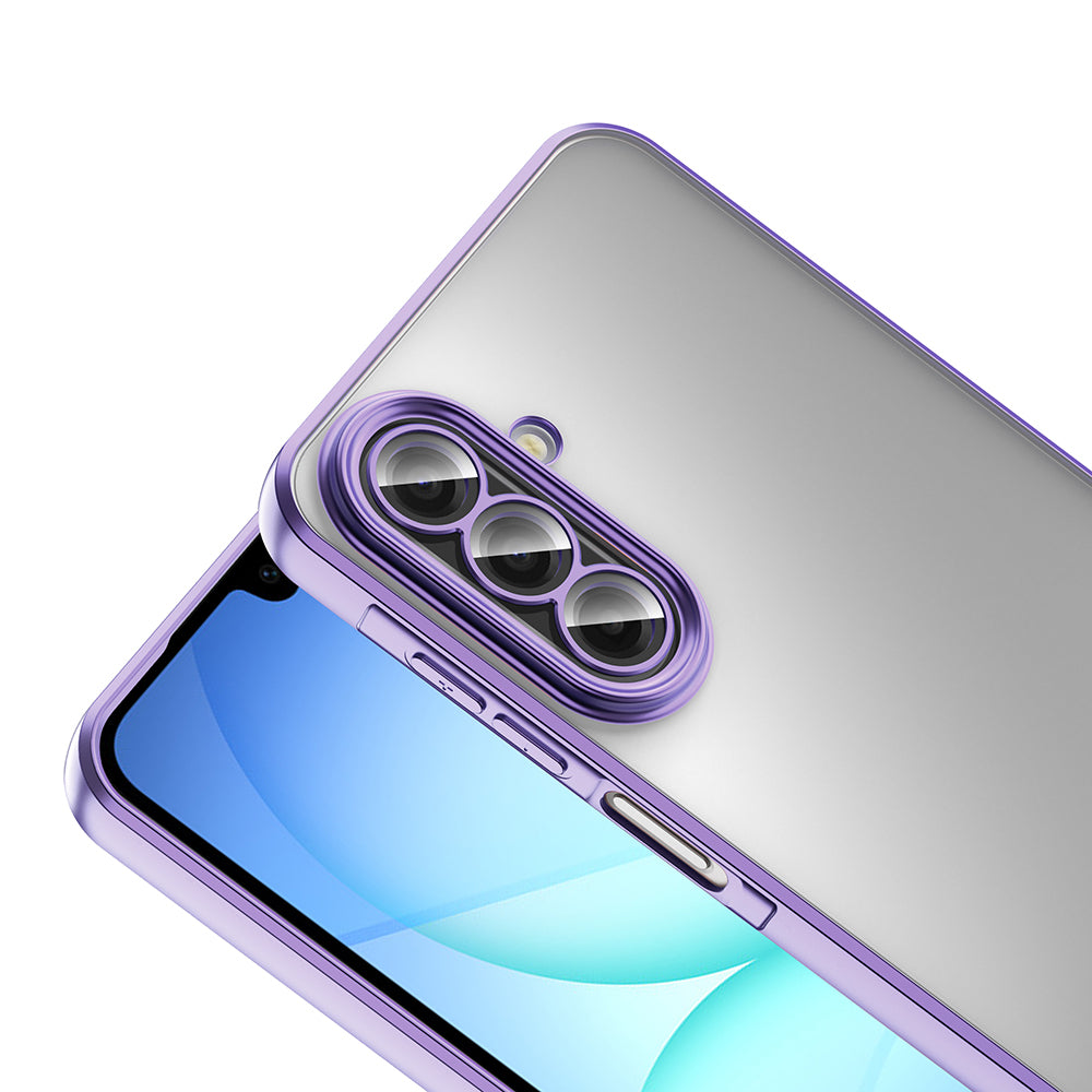 Galaxy A17 Kılıf Kamera Korumalı Logo Gösteren Zore Omega Kapak Gümüş