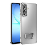 Galaxy A17 Kılıf Kamera Korumalı Logo Gösteren Zore Omega Kapak Gümüş
