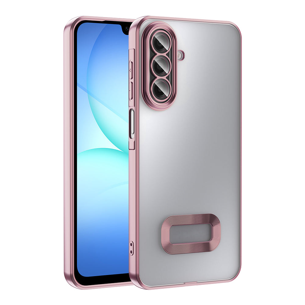 Galaxy A17 Kılıf Kamera Korumalı Logo Gösteren Zore Omega Kapak Rose Gold
