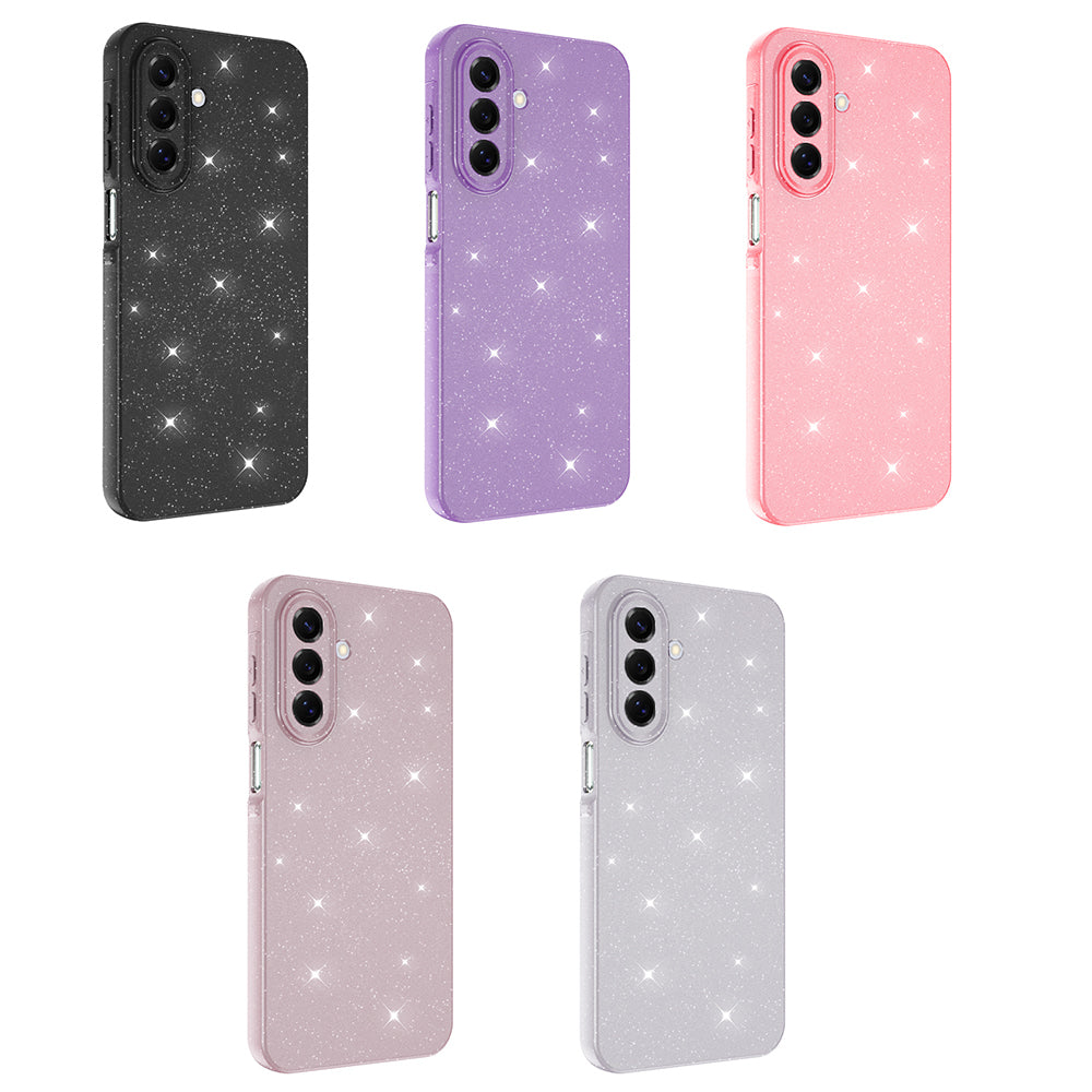 Galaxy A17 Kılıf Kamera Korumalı Simli Lüks Zore Koton Kapak Mor