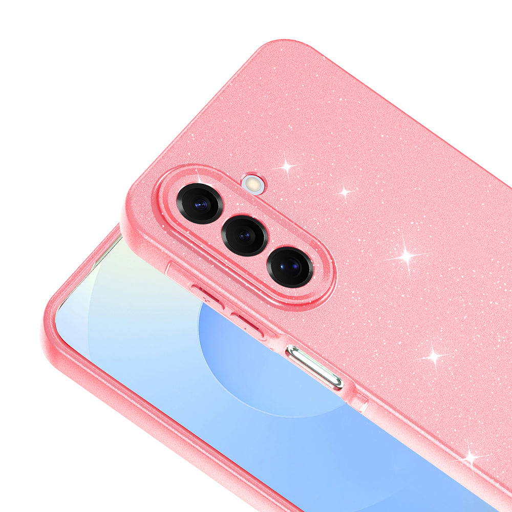 Galaxy A17 Kılıf Kamera Korumalı Simli Lüks Zore Koton Kapak Mor