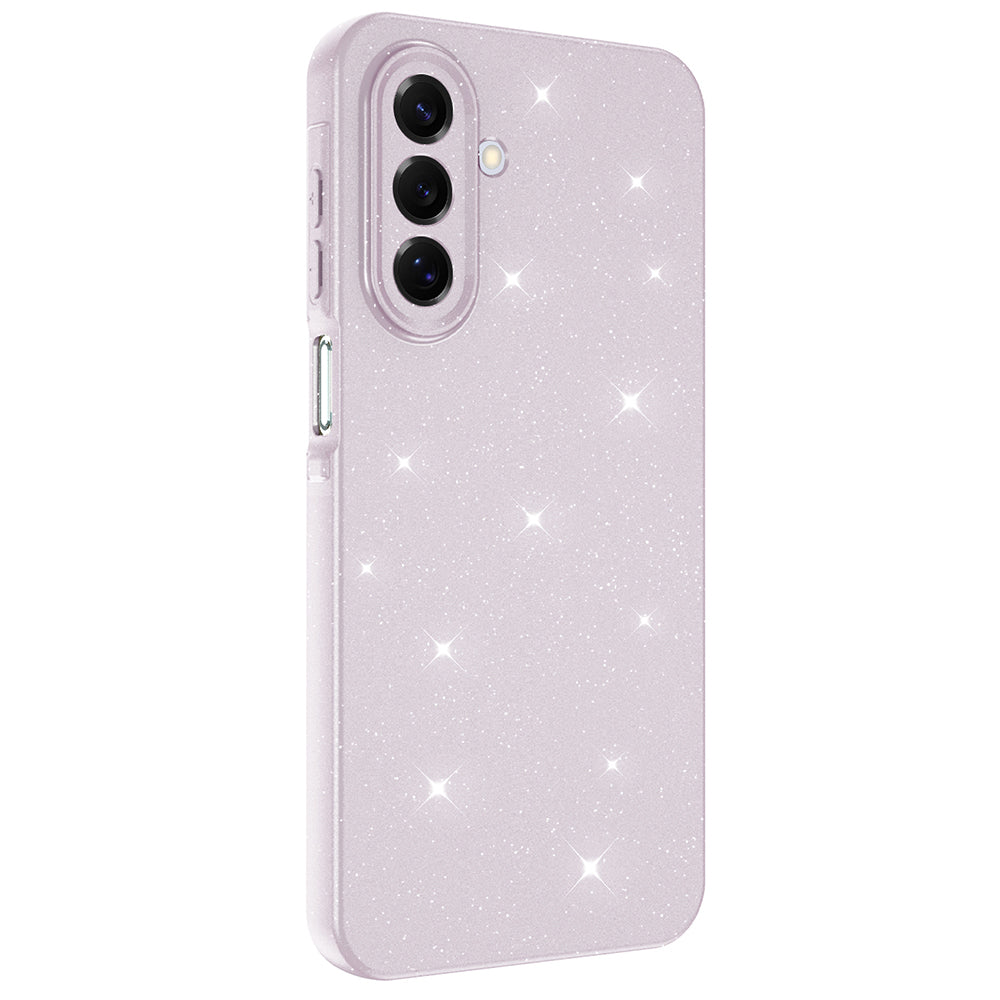 Galaxy A17 Kılıf Kamera Korumalı Simli Lüks Zore Koton Kapak Mor