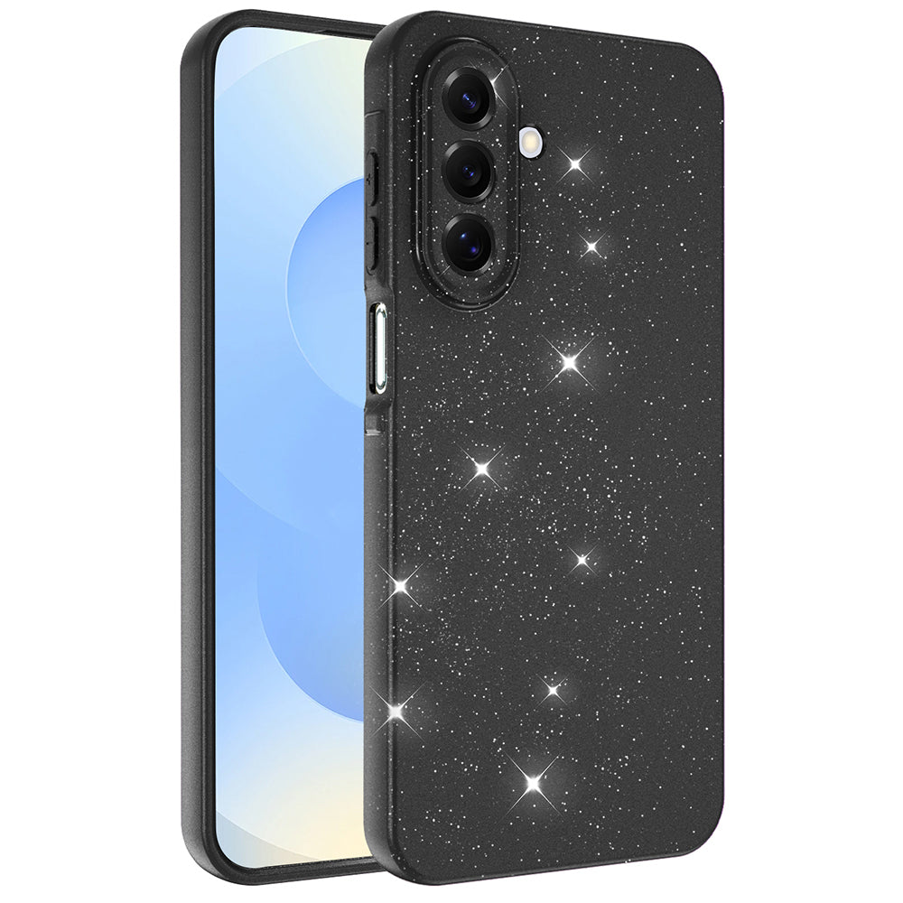 Galaxy A17 Kılıf Kamera Korumalı Simli Lüks Zore Koton Kapak Siyah