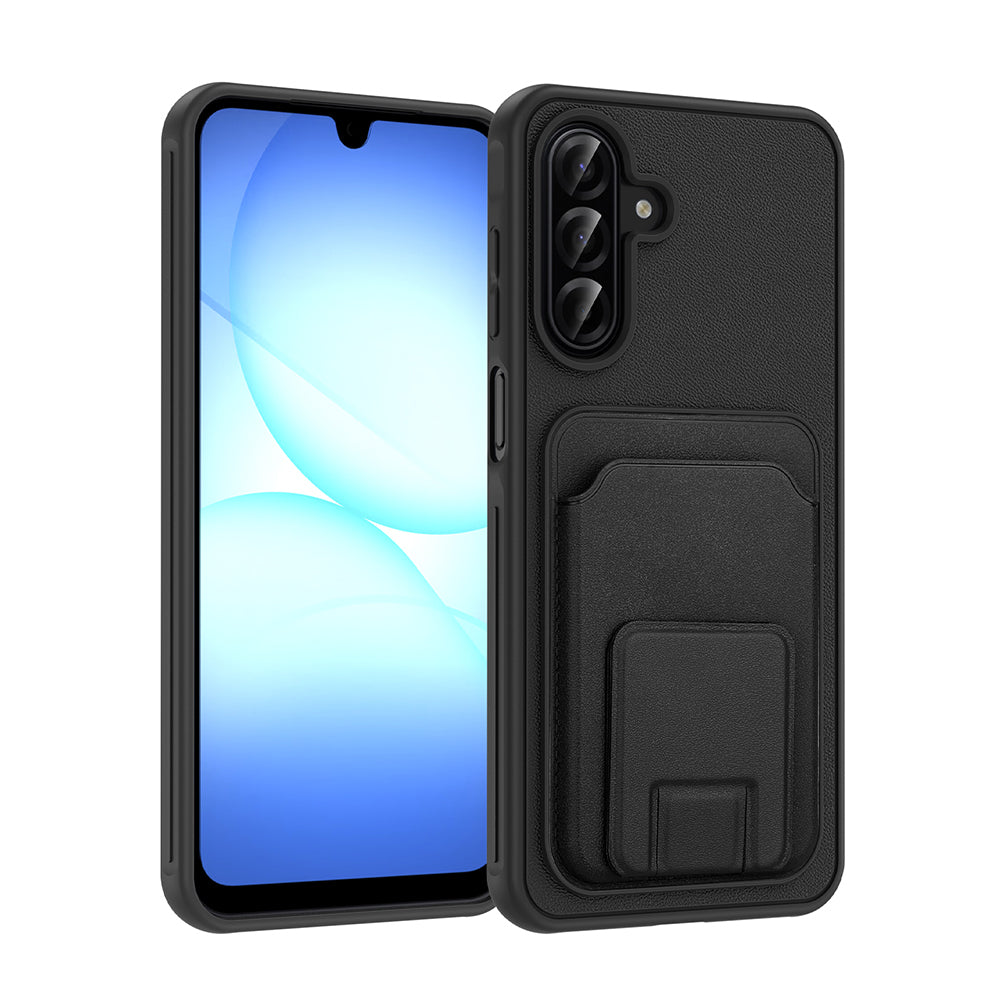 Galaxy A17 Kılıf Kartlıklı TPU Bikart Kapak Siyah