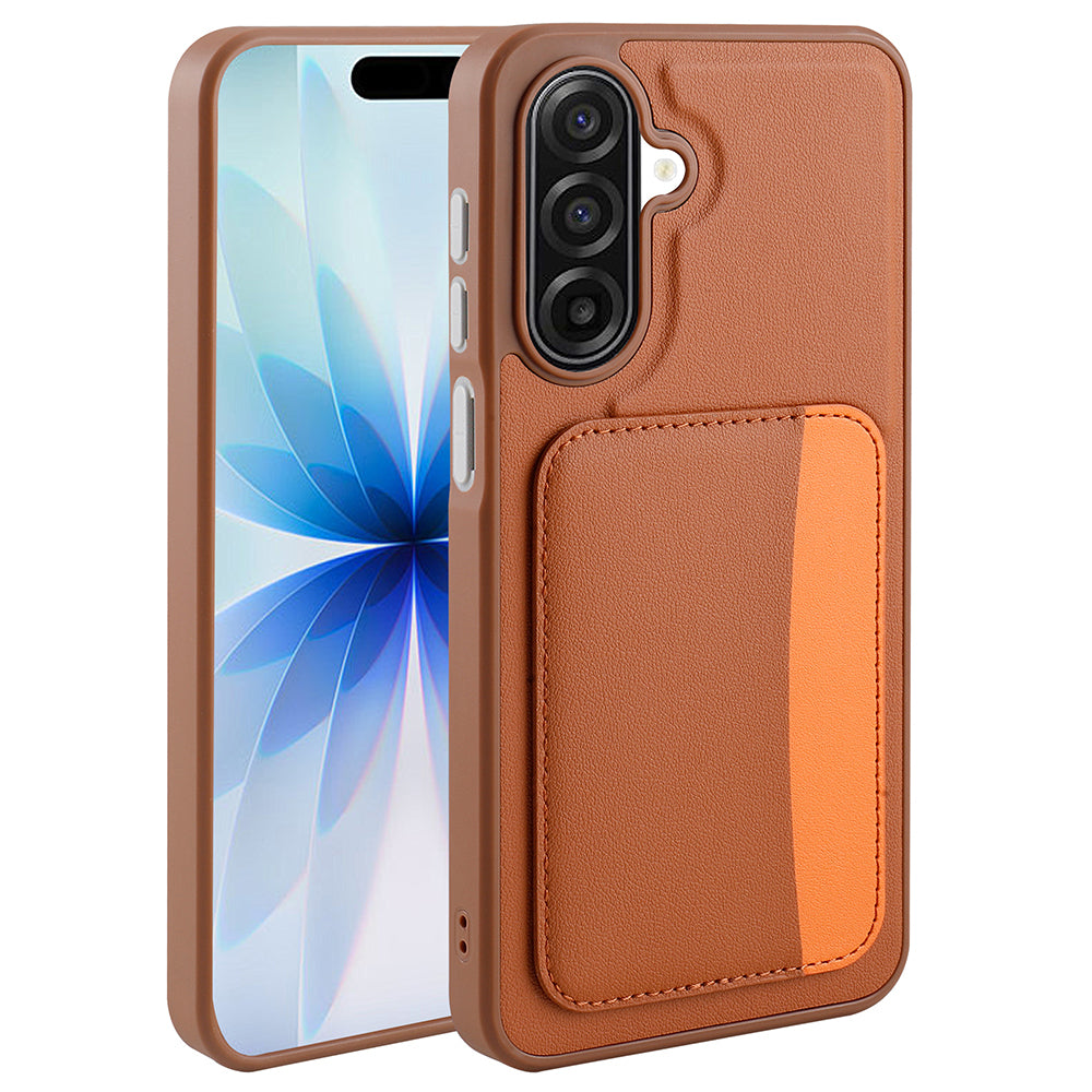 Galaxy A17 Kılıf Kartlıklı Zore X-Kart Silikon Kapak Turuncu