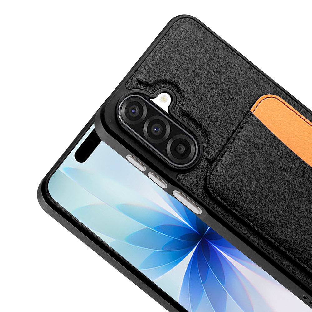 Galaxy A17 Kılıf Kartlıklı Zore X-Kart Silikon Kapak Kahverengi