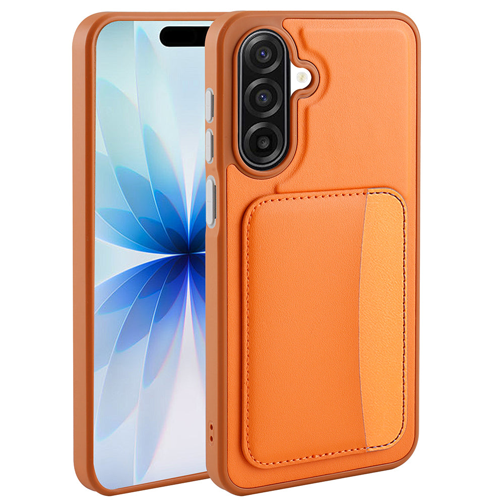 Galaxy A17 Kılıf Kartlıklı Zore X-Kart Silikon Kapak Turuncu