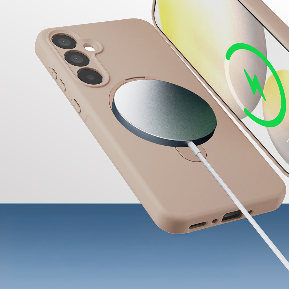 Galaxy A17 Kılıf M-safe Şarj Özellikli Standlı Zore Samara Kapak Siyah