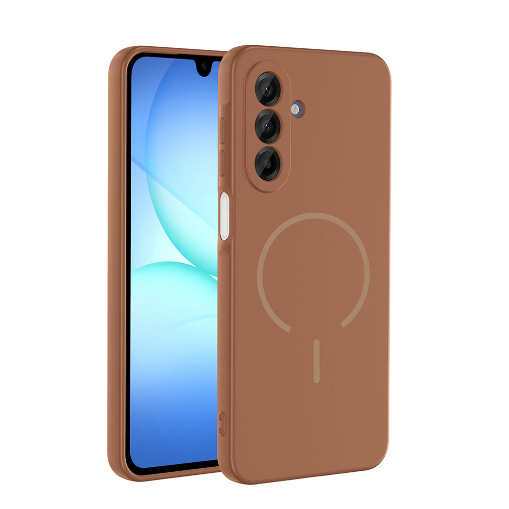 Galaxy A17 Kılıf M-safe Şarj Özellikli Zore Meta Kapak Kahverengi