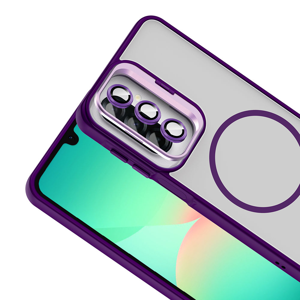 Galaxy A17 Kılıf Standlı ve Kamera Lens Hediyeli Zore Etro Kapak Pembe