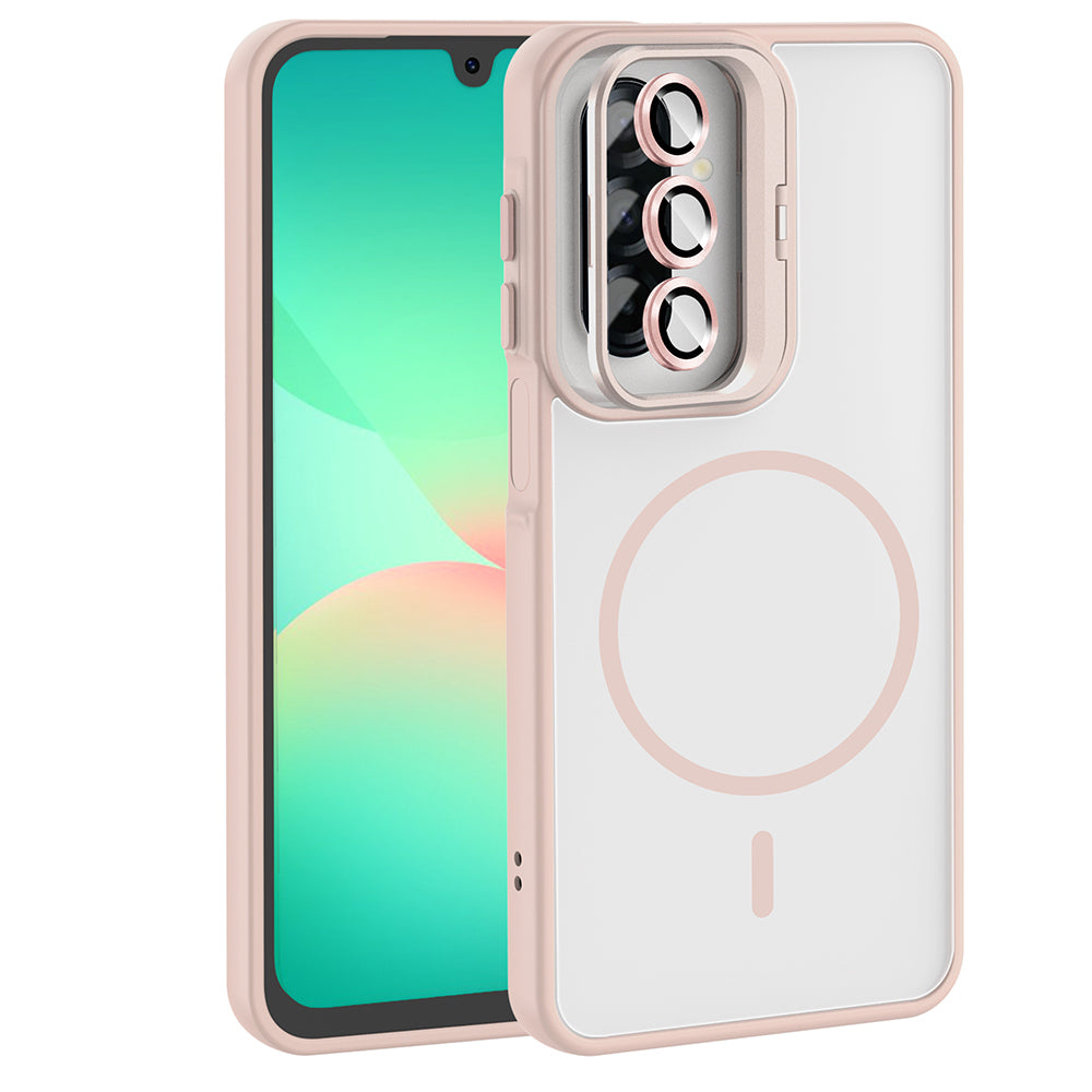 Galaxy A17 Kılıf Standlı ve Kamera Lens Hediyeli Zore Etro Kapak Siyah